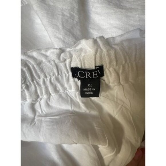 J.Crew Womens White Linen Pants Elastic Waist XL - Picture 5 of 6